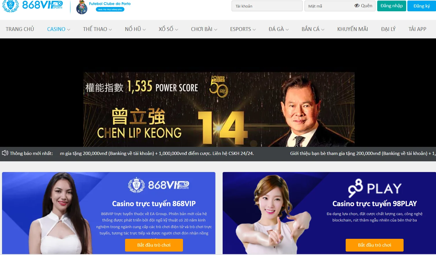Casino là thế mạnh của Chen Lip Keong nên ông luôn có những nội dung hấp dẫn cho người chơi