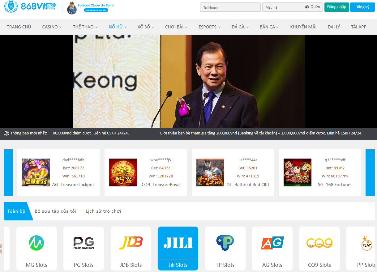 Sự góp mặt của Chen Lip Keong tại Slot Game của 868h