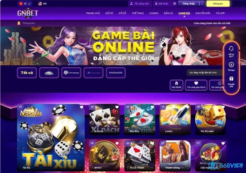 Gnbet ấn tượng trong top cổng game uy tín, đẳng cấp hàng đầu