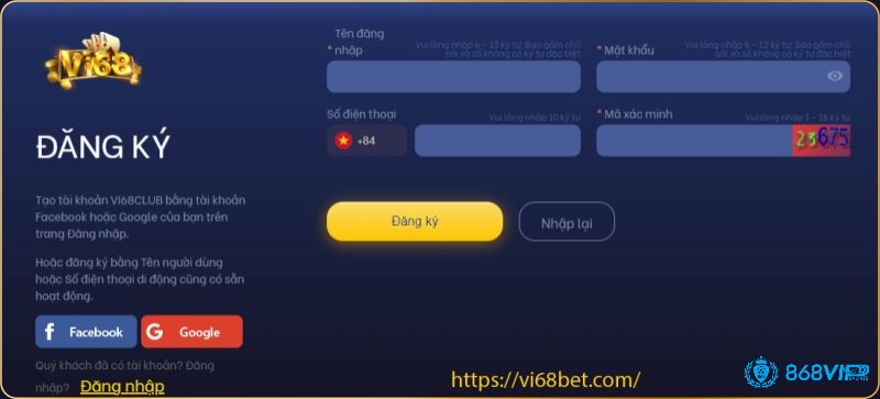 Nhập tên và mật khẩu