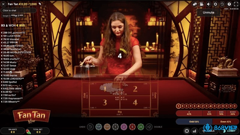 Dealer chia hạt thành nhóm 4, kết quả dựa trên số hạt còn lại cuối cùng