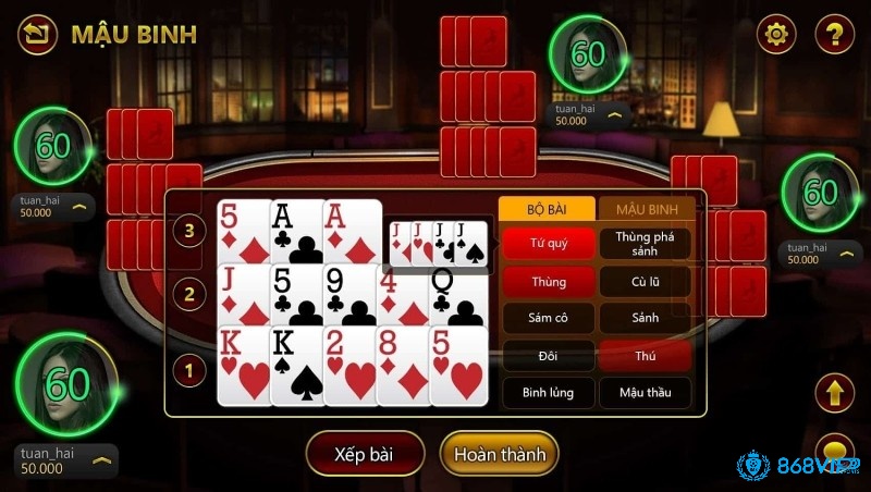Đọc vị đối thủ chính xác sẽ giúp bạn chiếm ưu thế rõ rệt khi tham gia các ván mậu binh online miễn phí.