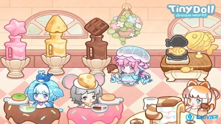 Tùy chỉnh nhân vật búp bê chibi đa dạng với nhiều phụ kiện siêu dễ thương trong Tiny Dolls: Dream World