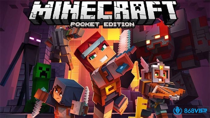 Minecraft: Pocket Edition cho phép người chơi sinh tồn, thu thập tài nguyên và xây dựng công trình trong thế giới khối vuông vô tận
