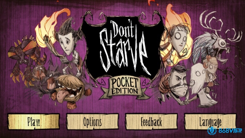 Don't Starve: Pocket Edition thách thức người chơi sinh tồn trong thế giới hoang dã ma mị, quản lý đói, khát, sự tỉnh táo và đối phó quái vật