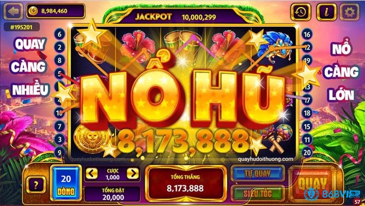 Người chơi slot nổ hũ quay hũ trực tuyến để săn jackpot lũy tiến, chỉ cần điện thoại hay máy tính kết nối internet