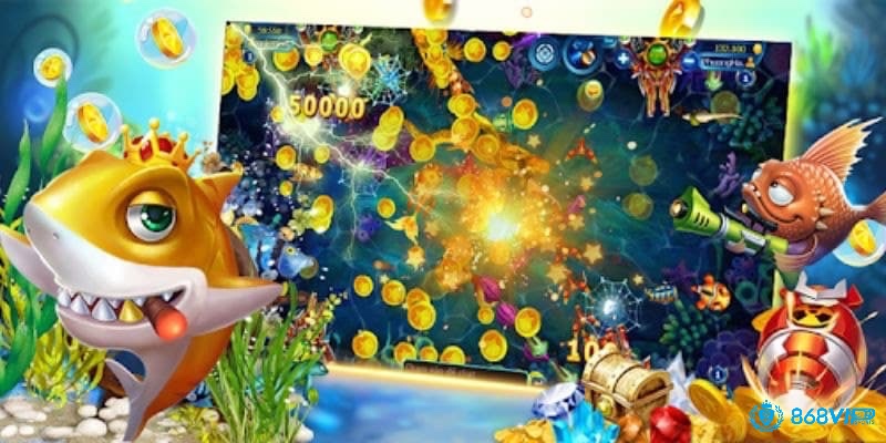 Người chơi bắn cá bingo tại 868vip nhắm bắn các loài cá 3D để tích lũy điểm và nhận thưởng đặc biệt