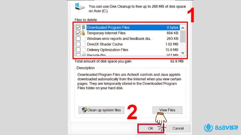 Disk Cleanup là cách xóa game trên PC giúp loại bỏ tệp tạm thời và bộ nhớ cache, tối ưu ổ đĩa sau khi gỡ game.