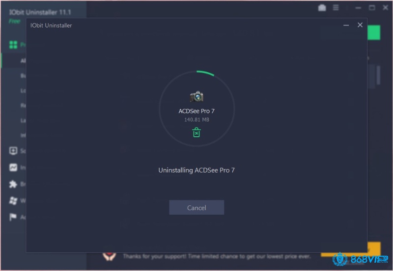 Công cụ trong cách xóa game trên PC chuyên dụng từ 868vip có thể quét đặc biệt sâu và xóa sạch mọi tệp, thư mục và khóa Registry còn sót.