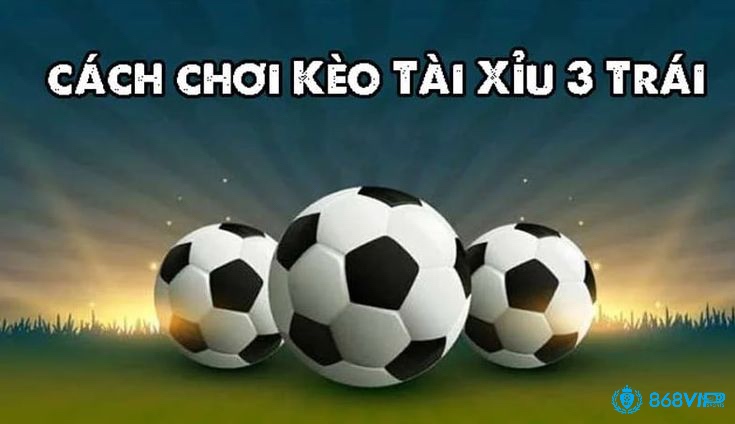 Ví dụ trực quan về ba kịch bản thắng, thua và hòa khi chơi kèo Tài Xỉu 3 trái.