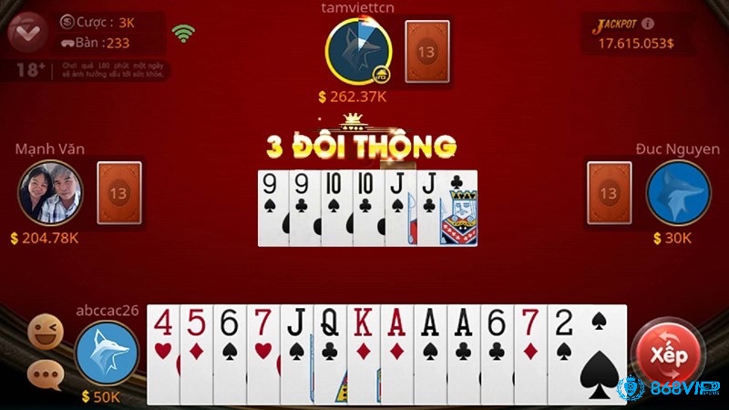 Đôi thông là tổ hợp bài đặc biệt có khả năng “chặt” Heo và tạo ưu thế chiến lược rõ rệt trong Tiến lên miền Bắc luật chơi chuẩn.