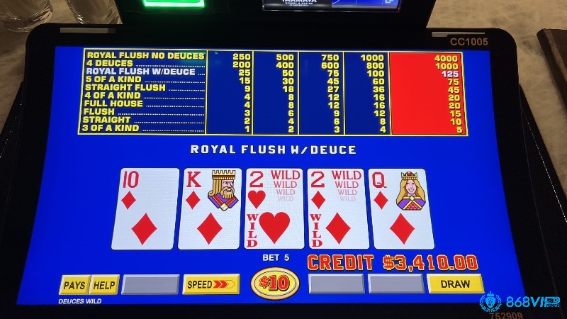 Bảng thanh toán giúp người chơi biết được mức thưởng cho từng tay bài Poker khác nhau.