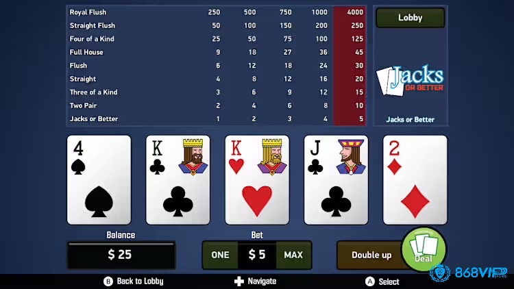 Jacks or Better – biến thể phổ biến nhất và là điểm khởi đầu lý tưởng cho người mới.