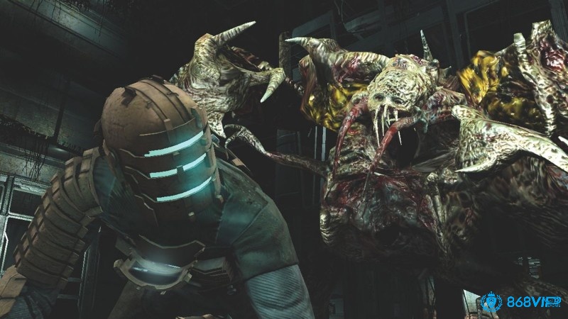 Necromorphs và môi trường Gothic sci-fi trong game Dead Space 2.