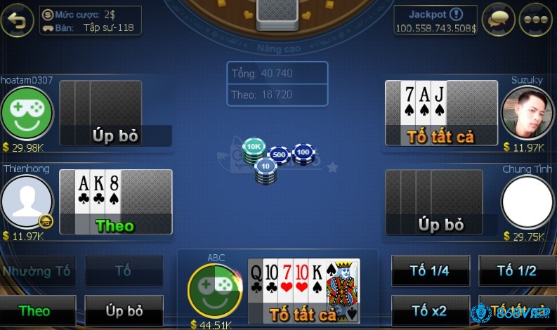 Hướng dẫn thời điểm tố, úp, theo và tất tay thông minh để tối ưu chiến thắng trong Xì Tố ZingPlay android.