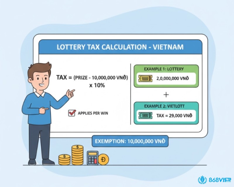 Người trúng số cần áp dụng công thức theo quy định để tính thuế thu nhập cá nhân cho các giải thưởng có giá trị lớn