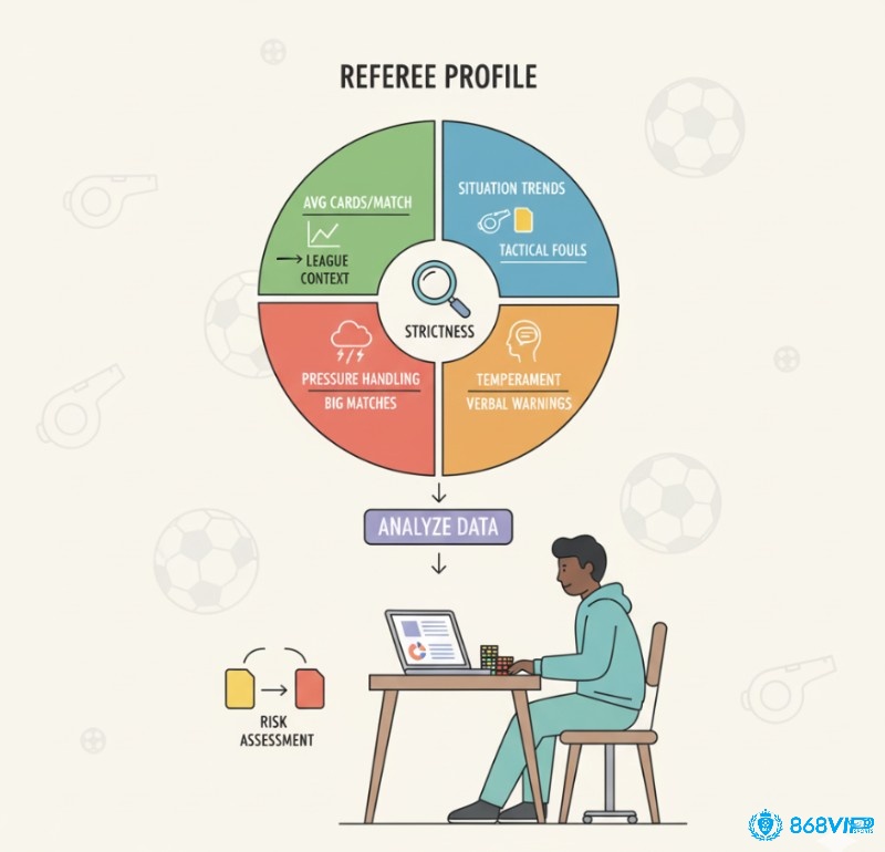 Người cá cược phân tích ""hồ sơ"" trọng tài, để đánh giá mức độ nghiêm khắc và xu hướng ra thẻ trong các trận đấu bóng đá
