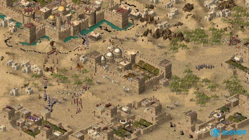 Nhiệm vụ chính của bạn trong game Stronghold Crusader HD là xây dựng và phát triển cho quân đội của mình