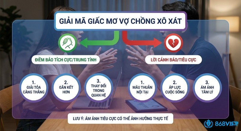 Giải mã giấc mơ vợ chồng xô xát, phân tích điềm báo tích cực, trung tính và cảnh báo tiêu cực, kèm lời nhắc ám ảnh tiêu cực