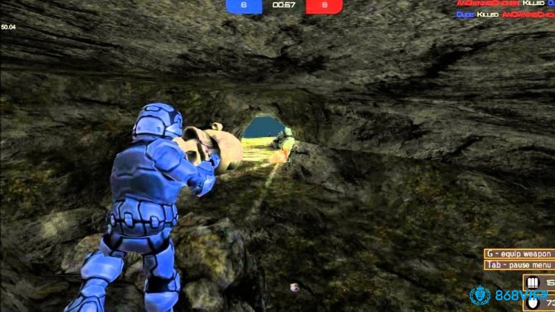 Warmerise Red vs Blue với bối cảnh chiến đấu tương lai và lối chơi FPS trên web