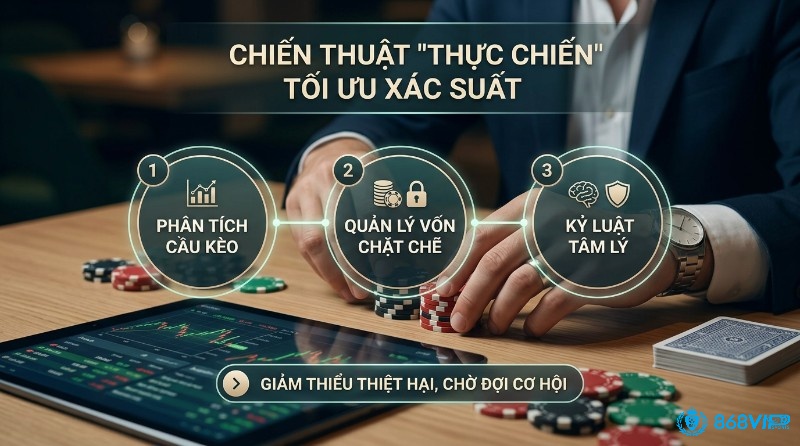 Chiến thuật tối ưu xác suất: phân tích cầu kèo, quản lý vốn chặt chẽ, kỷ luật tâm lý, quy luật game tài xỉu, người chơi với chip và biểu đồ tài chính