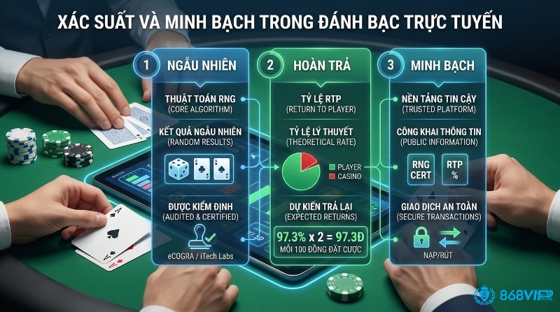 Xác suất và minh bạch đánh bạc trực tuyến: RNG ngẫu nhiên kiểm định, RTP 97.3% hoàn trả người chơi, nền tảng minh bạch giao dịch an toàn